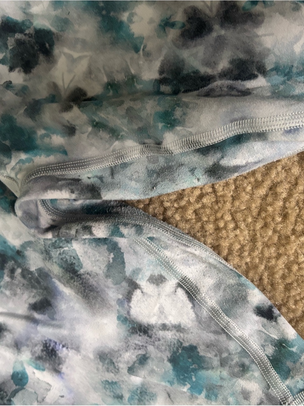 lululemon athletica White and Teal Marble Bike Shorts - Picture 10 of 12